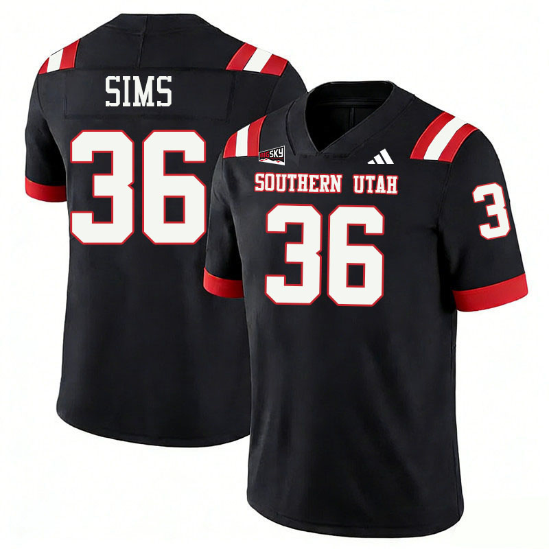 Southern Utah Thunderbirds #36 LeShaun Sims College Football Jerseys,Uniforms Stitched-Black
